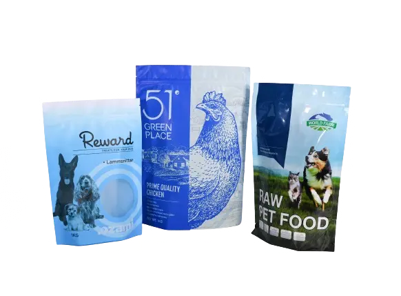 Stand Up Pouch Bag Custom Printing Dog Food Kraft Paper Packaging Pet Food Bag, Dog Food Treat Packaging Paper Bag